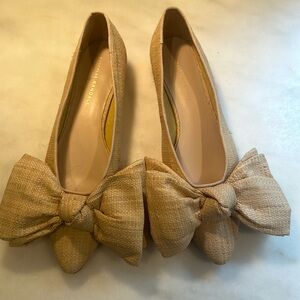 Loeffler Randall Noa Natural Raffia Bow Flat